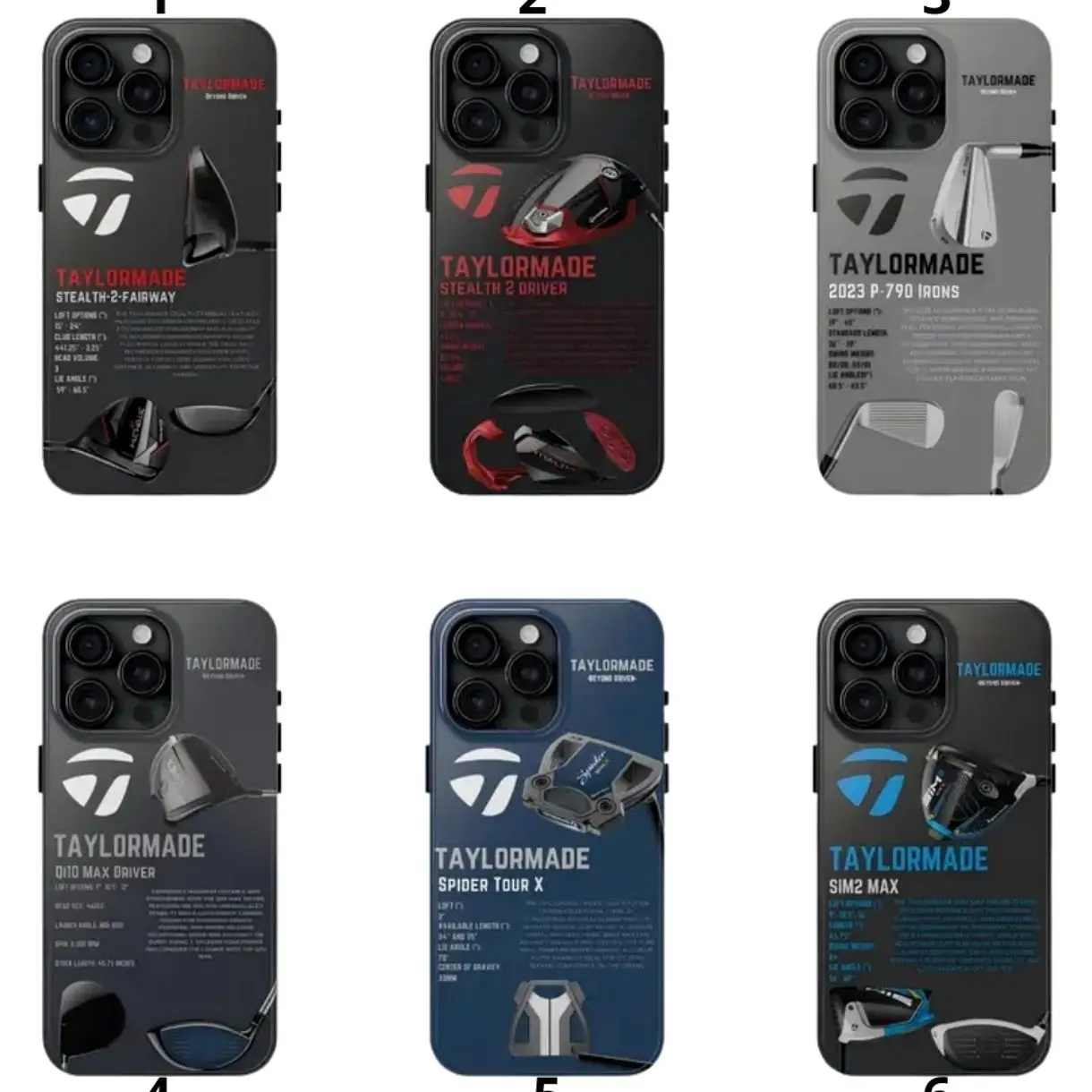 TaylorMade Golf Phone Case, Golf Club Aesthetic Phone Cover Compatible with iPhone X, 11, 12, 13, 14, 15, 16, 17 Series & Galaxy Series