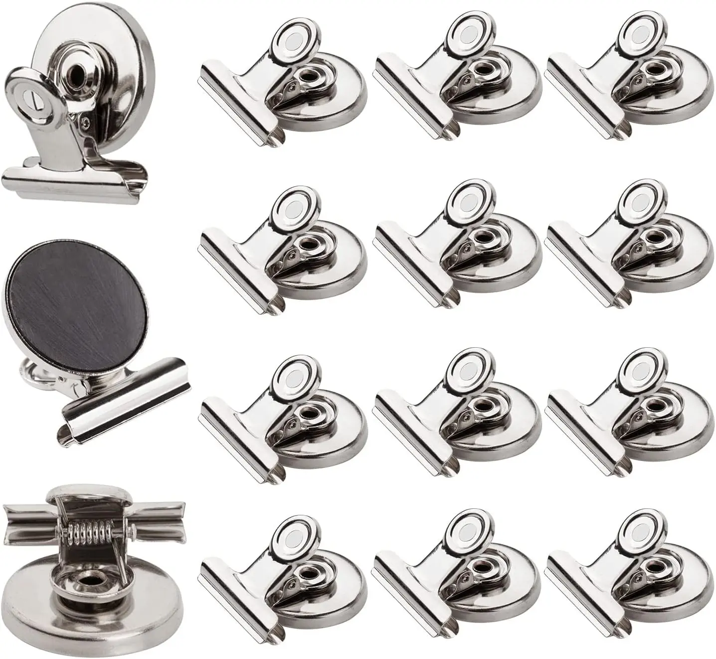 Clips - Heavy Duty Refrigerator  Clips - 31mm Wide 12Pack Scratch Safe - Clip   for House Office School Use, Hanging  Decoration, Photo Displays