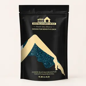 Lifestance 2.5lb Hard Wax Beads for Hair Removal, Blue Wax Beans for Sensitive Skin, Brazilian Bikini Face Body Legs, Women & Men, At-Home Waxing Kit with 30 Applicators