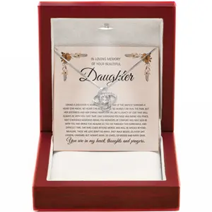 Loss of Daughter Angel Wing Memorial Necklace Forever Loved Healing Sympathy Jewelry Grieving Parents Keepsake