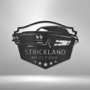 Personalized Hot Rod Garage Monogram - Classic Muscle Car Monogram - Steel Sign