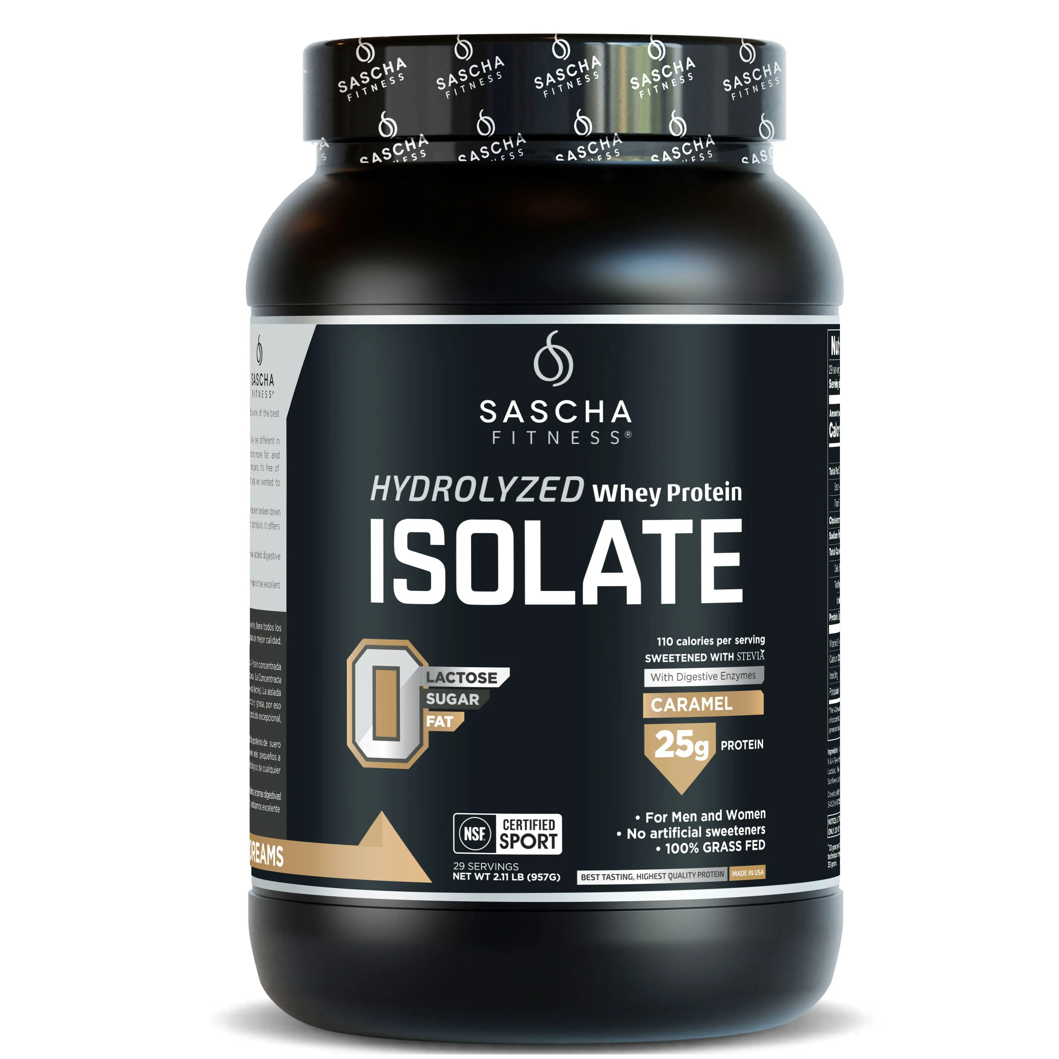SASCHA FITNESS Hydrolyzed Whey Protein Isolate | Caramel Flavor