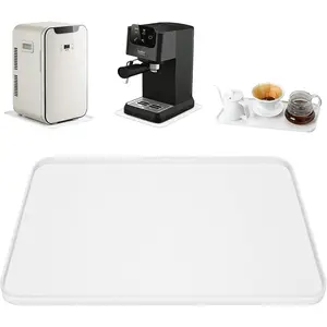 Mini Fridge Silicone Mat – 13"x9" Convex Edge Drip Tray, Leak-Resistant Floor Protector for Refrigerator or Washing Machine, Black