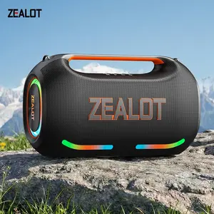 250W【ZEALOT】Portable wireless speaker high ,fidelity sound and audio, desktop Bluetooth speaker surround sound, TWS pairing,supports USB/TF card/AUX/BT smartphones. Ideal choice for family/car/party/camping/gift giving