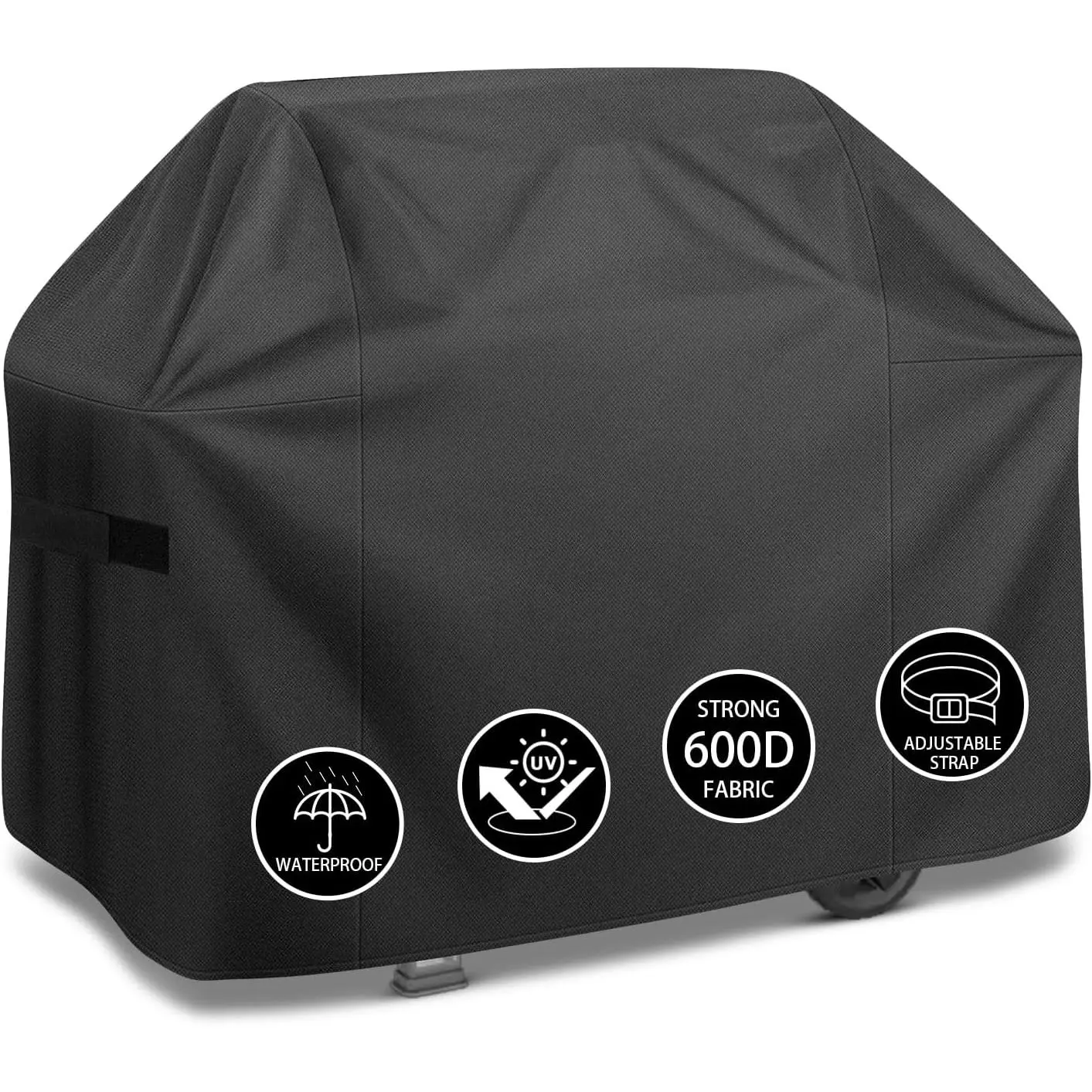Grill Cover,65 inch Heavy Duty  Grill Cover for Outdoor Grill,600D Anti-UV Fade-Resistant Barbecue Gas Cover with Adjustable Straps for Weber,Genesis,Charbroil and More Grills