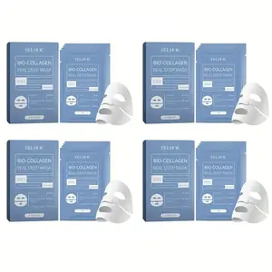 Collagen Facial Mask Set, 4 Boxes Moisturizing Hydrating Moisture Facial Care Masks for Soothing Skin, Nourishing Facial Care Product for Women & Girls