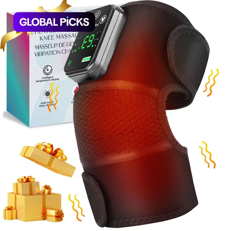 Heated Vibration Knee Massager, 1 Count Cordless Heat Pad USB Charging Hot Compress Knee and Shoulder Pad, Multifunctional Portable Heating Pad with Heat Kneading Vibration, Ideal Winter and Christmas Gift #GLOBAL PICKS