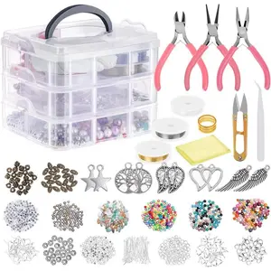 Jewelry Making Kit, Tools, Pliers, Beading Wire, Beads, Diy Beads Assortment, Accessories, DIY Jewelry Making, Necklace, Earring, Bracelet Repair