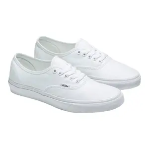 VANS Authentic True White Skate Shoe - Classic Low-Top Design with Vulcanized Construction & Durable Canvas Uppers