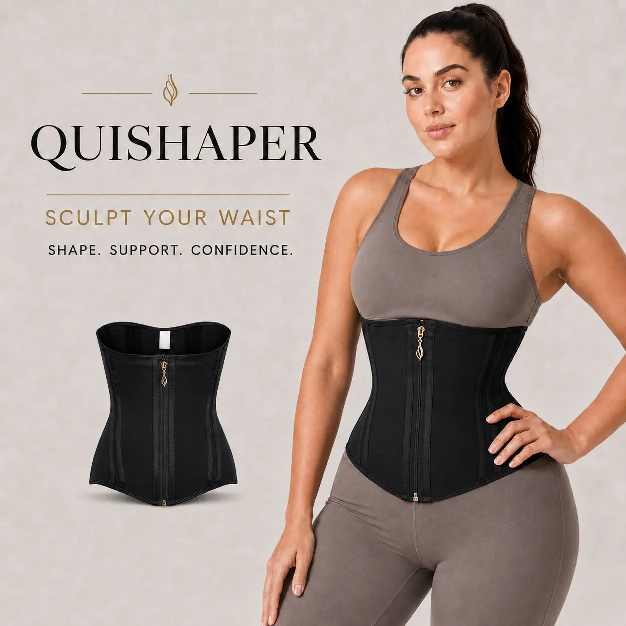 QUISHAPER Breathable Waist Trainer Corset for Women Shapewear Tummy Control Body Shaper Postpartum Cincher Segmented Workout Girdle Sport