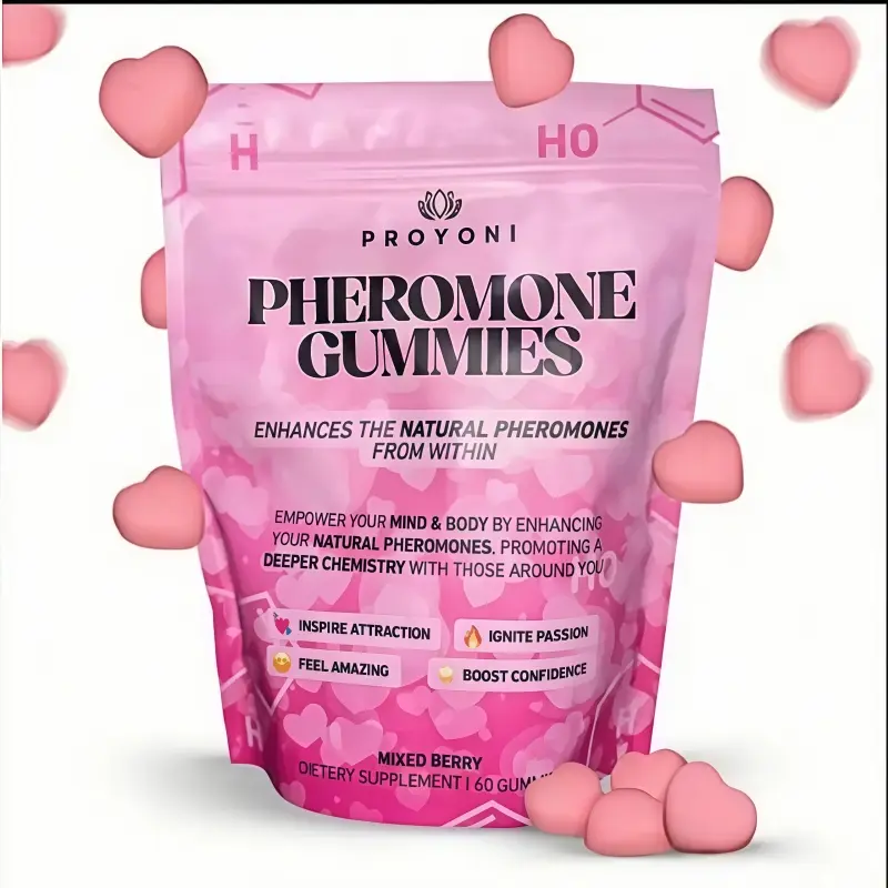 Women's Edible Pheromone Vitamin Gummies, Healthcare Beauty Supplement - Natural Pheromone Boost, Feminine Probiotic Support, Mixed Berry Flavor, 60 Count, Non-GMO