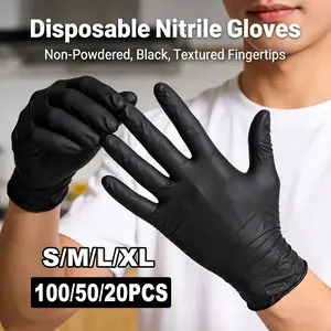 100/50/20pcs Nitrile Gloves, Household Cleaning Gloves, Ideal for Cleaning, Tattooing, Coloring, Manicure Salon, Pet Store, Jewelry Display, Lightweight, All Seasons