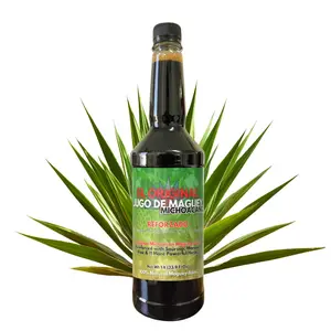 Maguey Juice - Jugo De Maguey Reforzado con Guanabana, Moronel, Cancerina, Aloe -  Michoacano Tarasco de 1 litro (33.3Fl Oz) Asado (Reinforced) Natural Traditional
