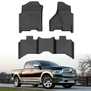 Canvcle Floor Mats for 2013-2018 Dodge Ram 1500 Quad Cab & 2019-2024 1500 Classic Quad Cab, All Weather Floor Liners for Ram Accessories, Heavy Duty TPE Car Mats, Car Accessories