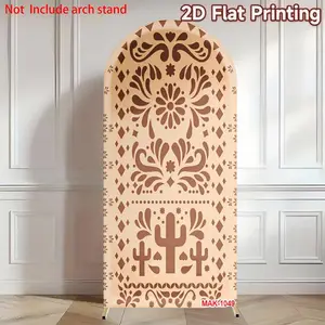 Brown Mexican Cactus Flower Cielito Lindo Arch Backdrop Cover for Kids Baby Shower Party Decor Birthday Cake Background