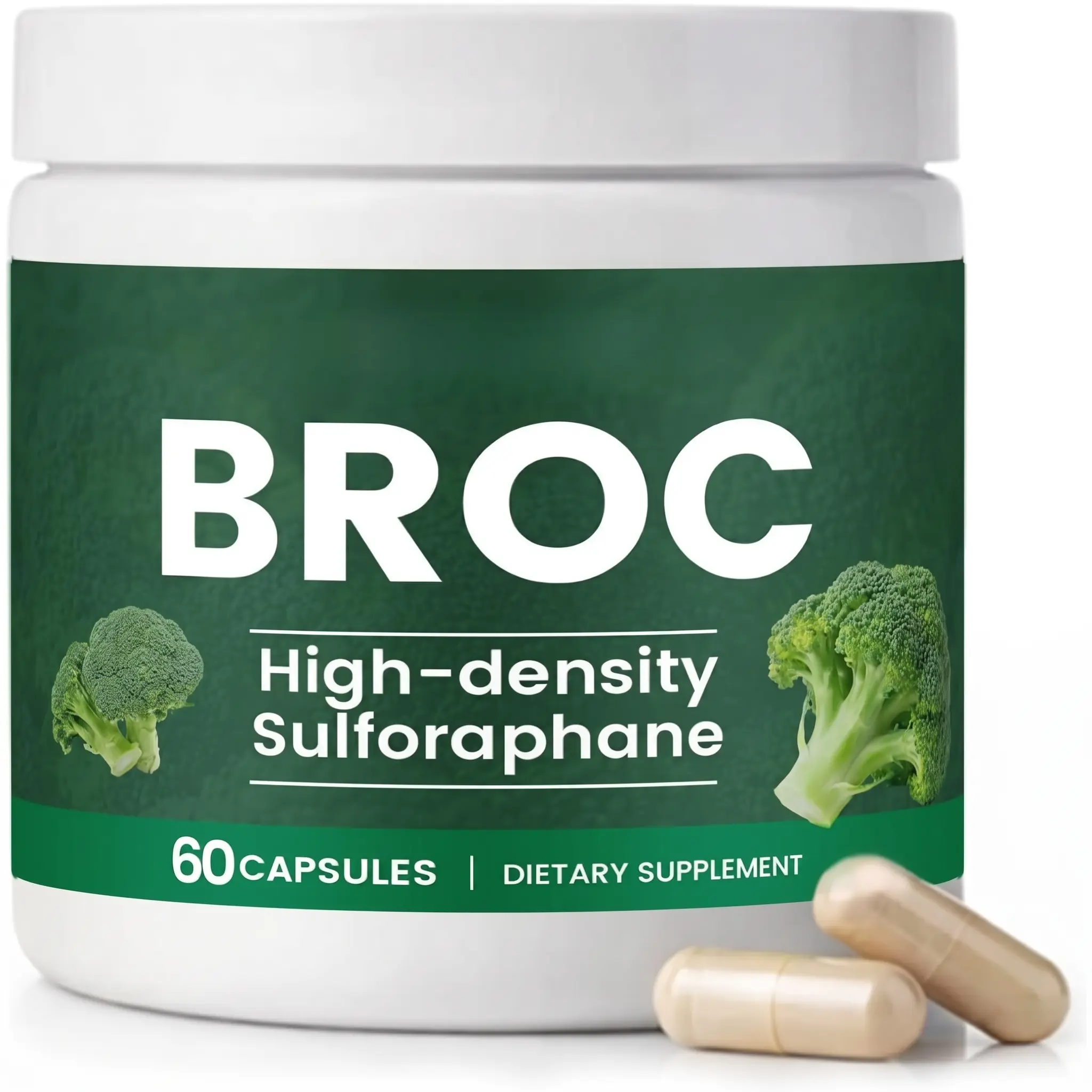 High-Density Sulforaphane Broccoli Seed Extract Vegetarian Capsules - Lab-Tested Premium Concentrated Green Superfood Bottle, 60ct for Busy Professionals, Daily Wellness & Energy Boost, Boosts Energy