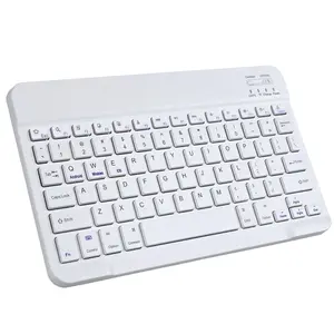 Ultra-Slim Bluetooth Wireless Keyboard for  iPad 10th/9th/8th Gen/Air/Pro/Mini iPhone & Tablets, Portable, Rechargeable, White