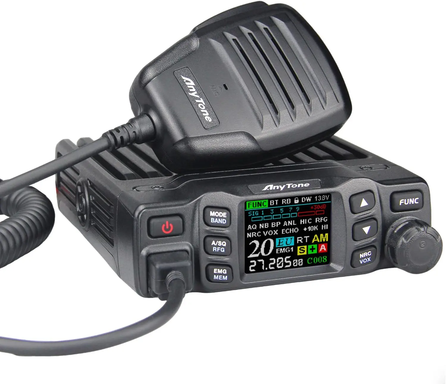 AnyTone AT-5000 CB Radio with SSB, 40 Channels Mobile Transceiver, USB/LSB, NOAA Weather, NRC Noise Reduction, SWR Meter, VOX, 12V/24V for Semi Trucks