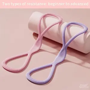 Figure 8 Elastic Resistance Band, Home Workout Pull Rope for Arms Chest Back Training, Yoga Fitness Tubing for Men & Women
