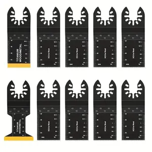 10pcs Titanium Oscillating Tool Blade Set, Durable & Versatile Replacement Parts for Multiple Tools, Fits Dewalt Milwaukee Ryobi Makita