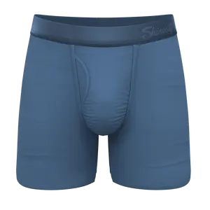 The Cool Cobalt | Shinesty Slate Blue Ball Hammock® Pouch Underwear With Fly