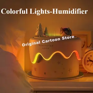 HelloKitty Sanrio Kuromi Cute Mini Small Cake Humidifier USB Night Light Desktop Household Use Cartoon Spray Humidifier Gift