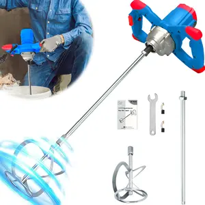 2100W Electric Concrete Mixer Drill 6 Speed Handheld Cement Mixer for Mortar Plaster Paint and Putty Mixing