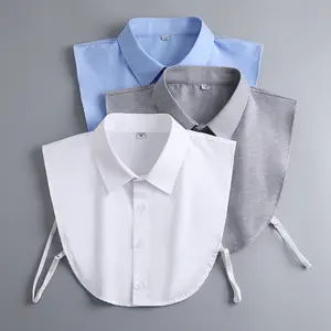 Unisex Solid-Color Multi-Functional Fake Collars in Cotton Fabric - Washable, Wrinkle-Resistant, Colorfast & Breathable for Business & Casual Wear