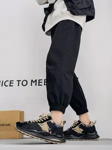 Men's Spring New Fashion Casual Anti-Slip Wear-Resistant Patchwork Dad Shoes, PU Leather Upper, Thick Sole, Youth Style, All Seasons