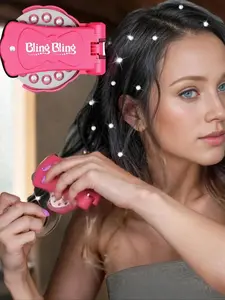 Hair Bedazzler Kit with 75 Gems, Fun DIY Rhinestone Hair Tool for Girls, Easy to Use Load Click & Shine for Parties and Fashionlooks, Hair Accessories Sets