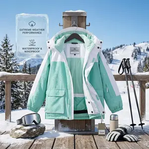 Girls Waterproof Winter Snow Coat with Hood - Warm Fleece Lined Kids Ski Snow Jacket for Outdoor Activities Cold Weather Protection Comfortable Insulated Windproof Design Perfect for Snow Play