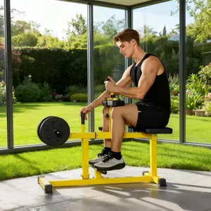 Dufominc Ergonomic Seated Calf Raise Machine, 440LBS Heavy-Duty At Home Gym Equipment with Biomechanical Optimization, Adjustable Handle Heights & Padded Seat for Calf Strength Training