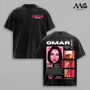 Omar Courtz Shirt – Omar Courtz Vintage Acid Washed Oversized Graphic T Shirt, Latin Trap Artist Streetwear Pink Aesthetic, Retro Collage Double Sided Print, Soft Heavyweight Cotton Unisex Tee, Music Merch Gift for Fans