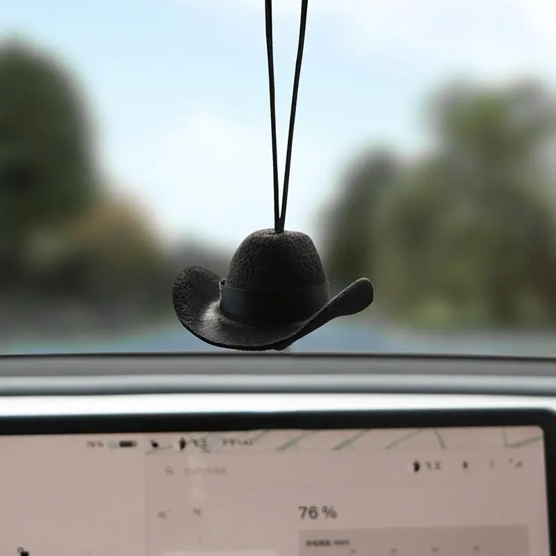 Cowboy Hat Car Hanging Ornament, Car Rearview Mirror Hanging Decoration, Car Interior Pendant, Car Interior Ornaments, Car Decorations, Universal Car Accessories for Women & Men