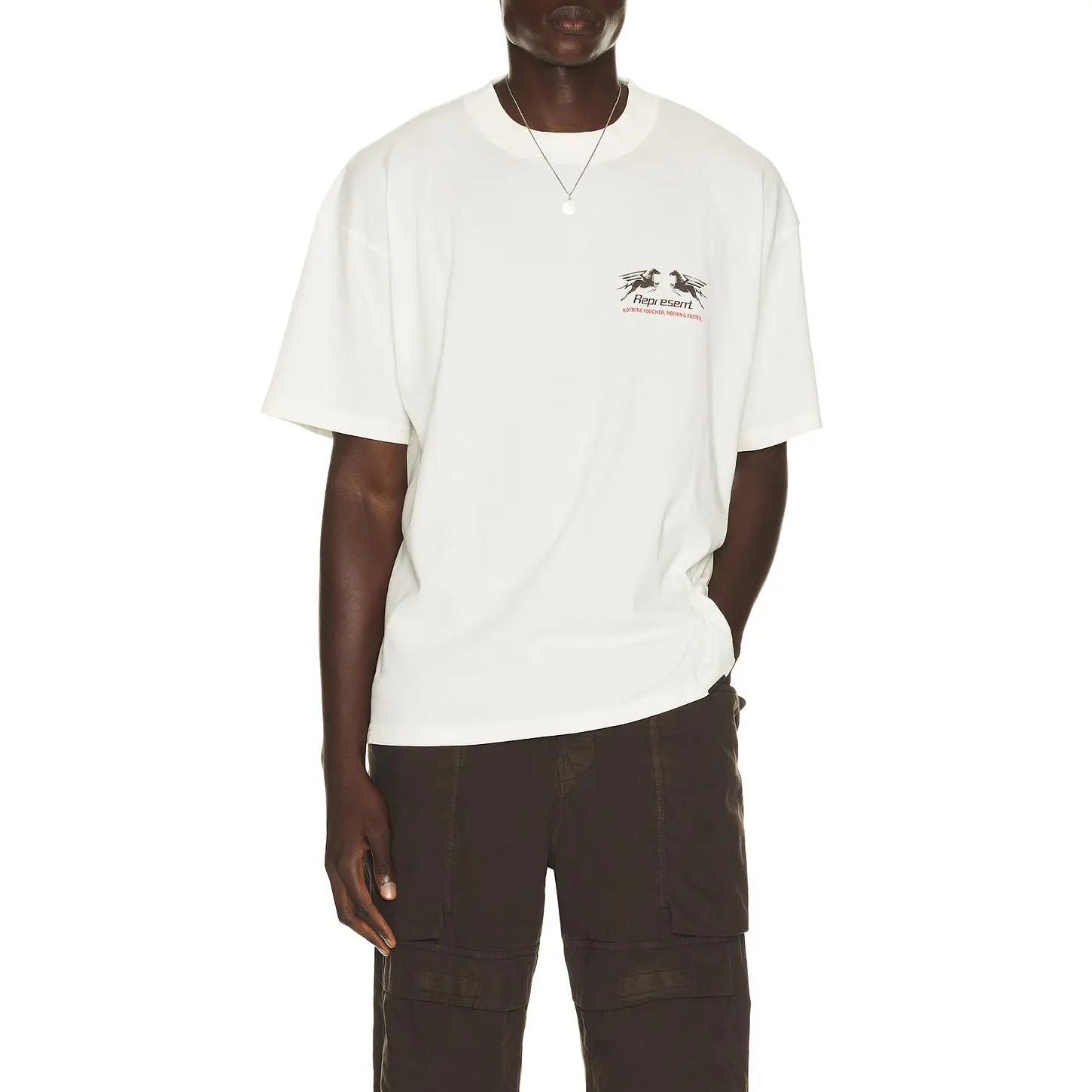 REPRESENT 24 Hour Service Tee in Flat White