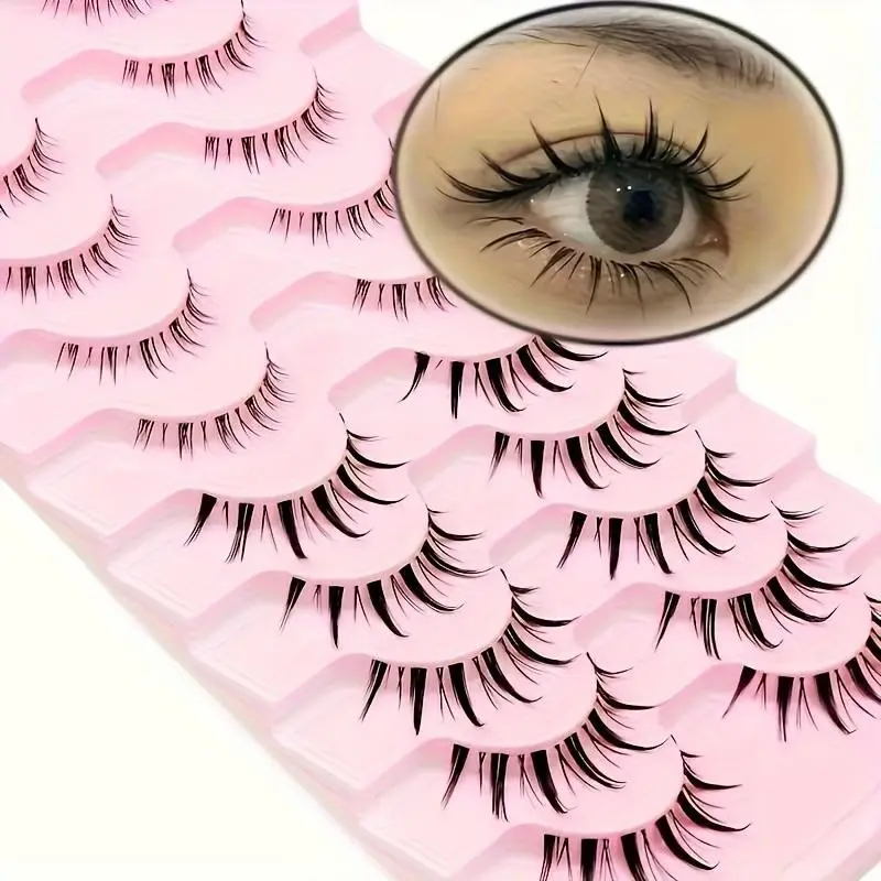 Anime Cosplay Eyelashes, Manga Anime Lashes, Natural Look Eyelash Extensions, Airy Cute Eyelashes, Self Grafting Curl Eyelashes, DIY Eyelash Extensions, Eye Makeup Enhancement False Eyelashes for Women & Girls, Cosmetic
