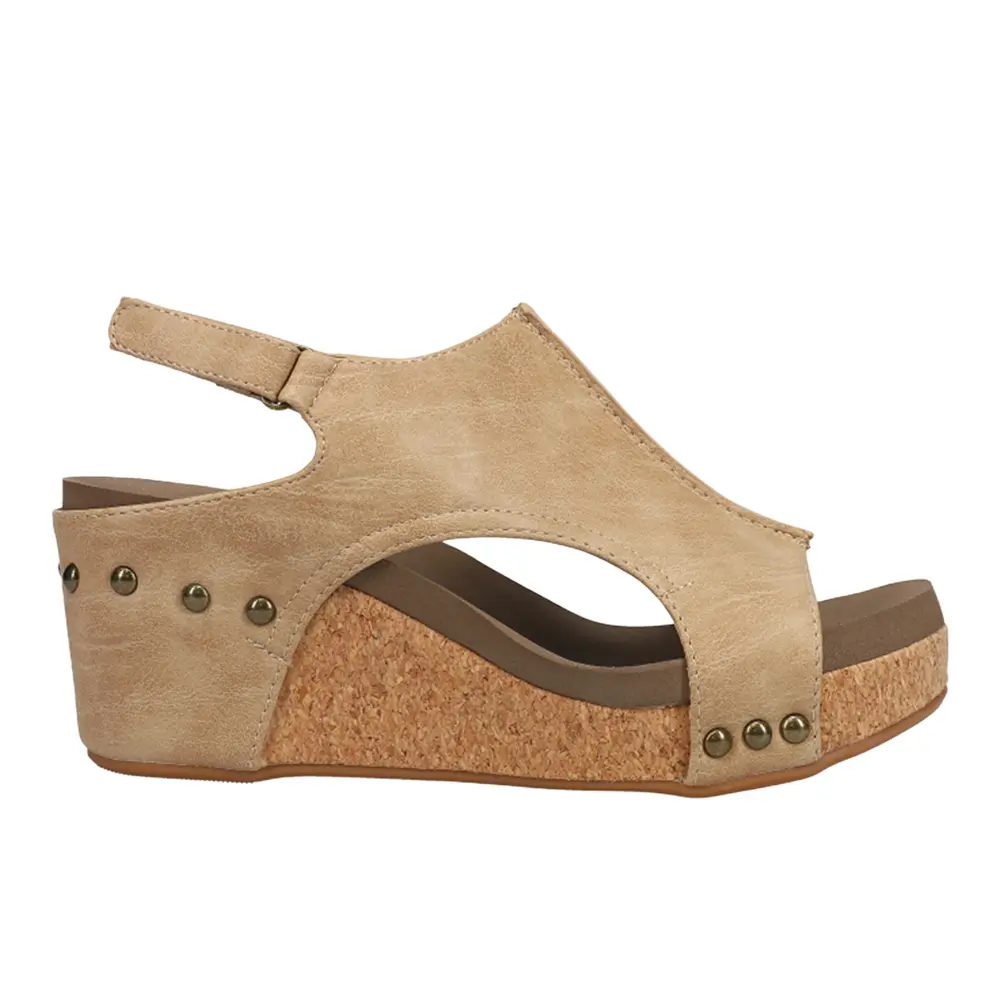 Corkys Footwear Womens Carley Studded Slingback Casual Sandals Casual High Heel 3" & Up - Brown
