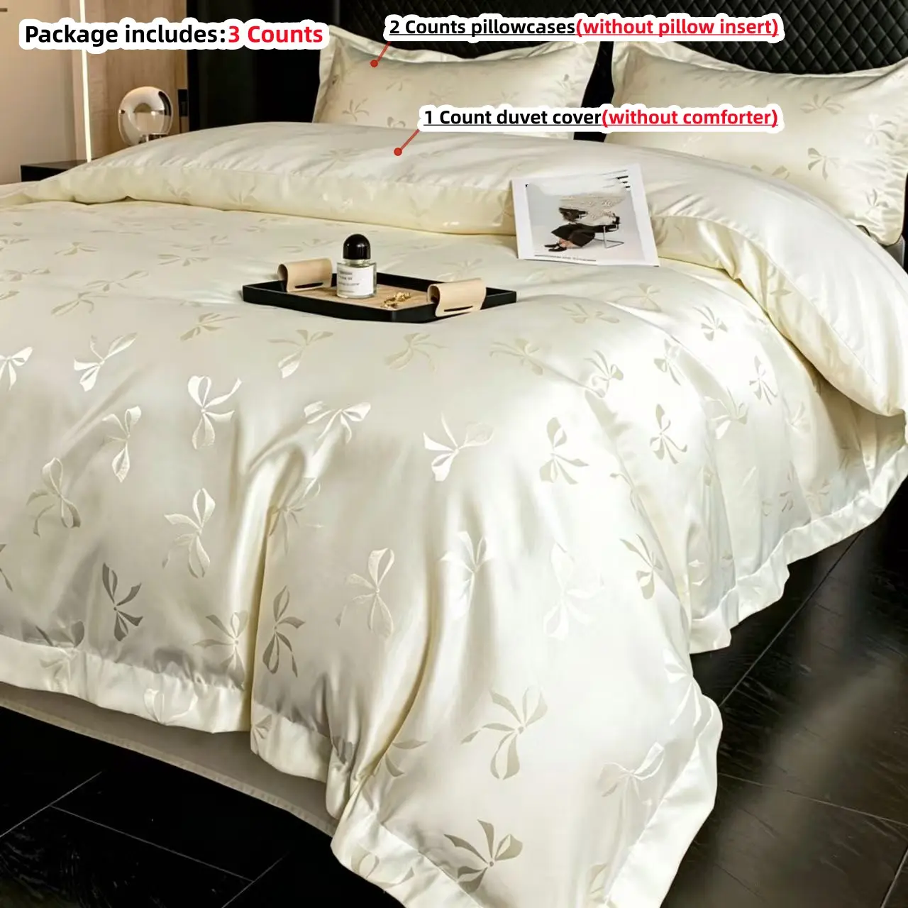 Butterfly Embroidery Bedding Set, Including Decorative Duvet Cover & Pillowcase without Filler, Soft Comfortable Bedding Set for Home Bedroom Duvet Cover Sets