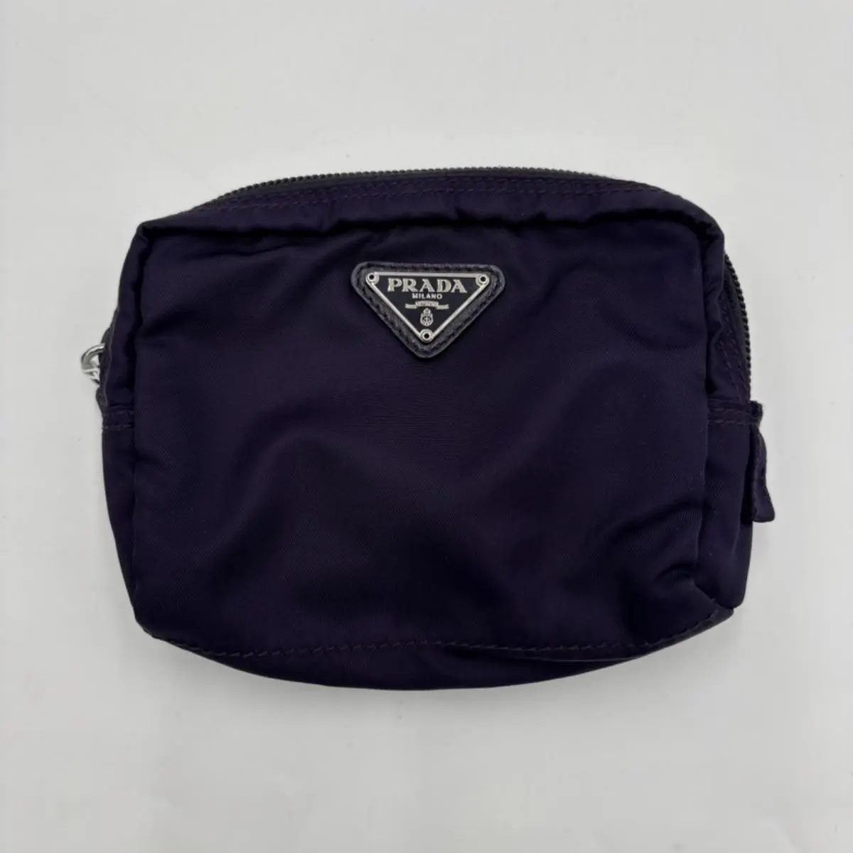 Pre-owned PRADA As Shown Shoulder Bags Tessuto Nylon Pouch Navy Blue AK262