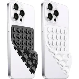 2 Pack Double Sided Silicone Suction Phone Mount, Strong Grip Hands-Free Holder for Selfies & Video Recording, Non-Slip Phone Accessory