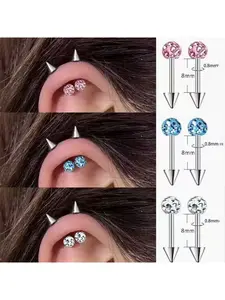 A pair of double-headed devil horn ear studs, vertical high-ear cartilage studs, cute and exquisite earrings, High Quality Earrings, Dainty Fashion Jewelry, special offer, gift for women