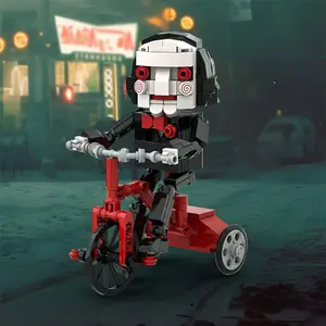 Original Horror Billy Puppet Tricycle Building Blocks, Moc Assembly Toy, Ideal for Kids and Collectors, Holiday Gift, Desk Decor Collection Item, Moc Blocks Set