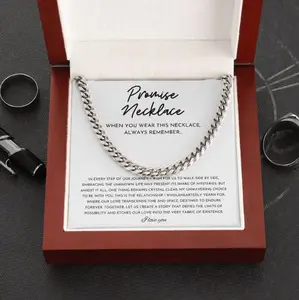 Promise Necklace For Boyfriend, Chains Gifts for Man, Husband Gifts from Wife, Boyfriend Gift for Birthday, Romantic Anniversary Gift