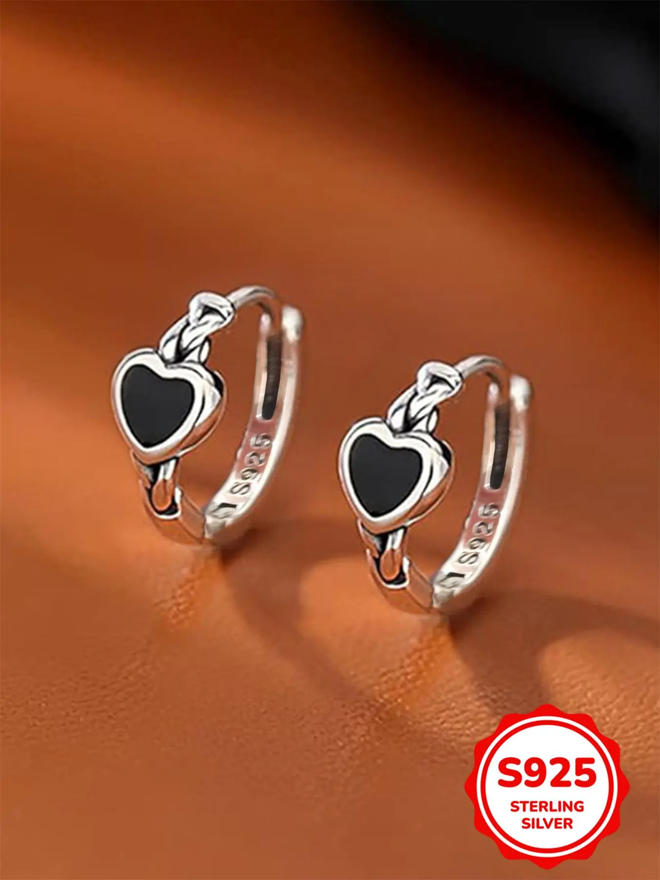 925 Sterling Silver Heart Design Hoop Earrings, Heart Shaped Earrings, Fashionable Earrings for Women & Girls, Trendy All-match & Exquisite Jewelry for Birthday Gift, Earrings Hoops