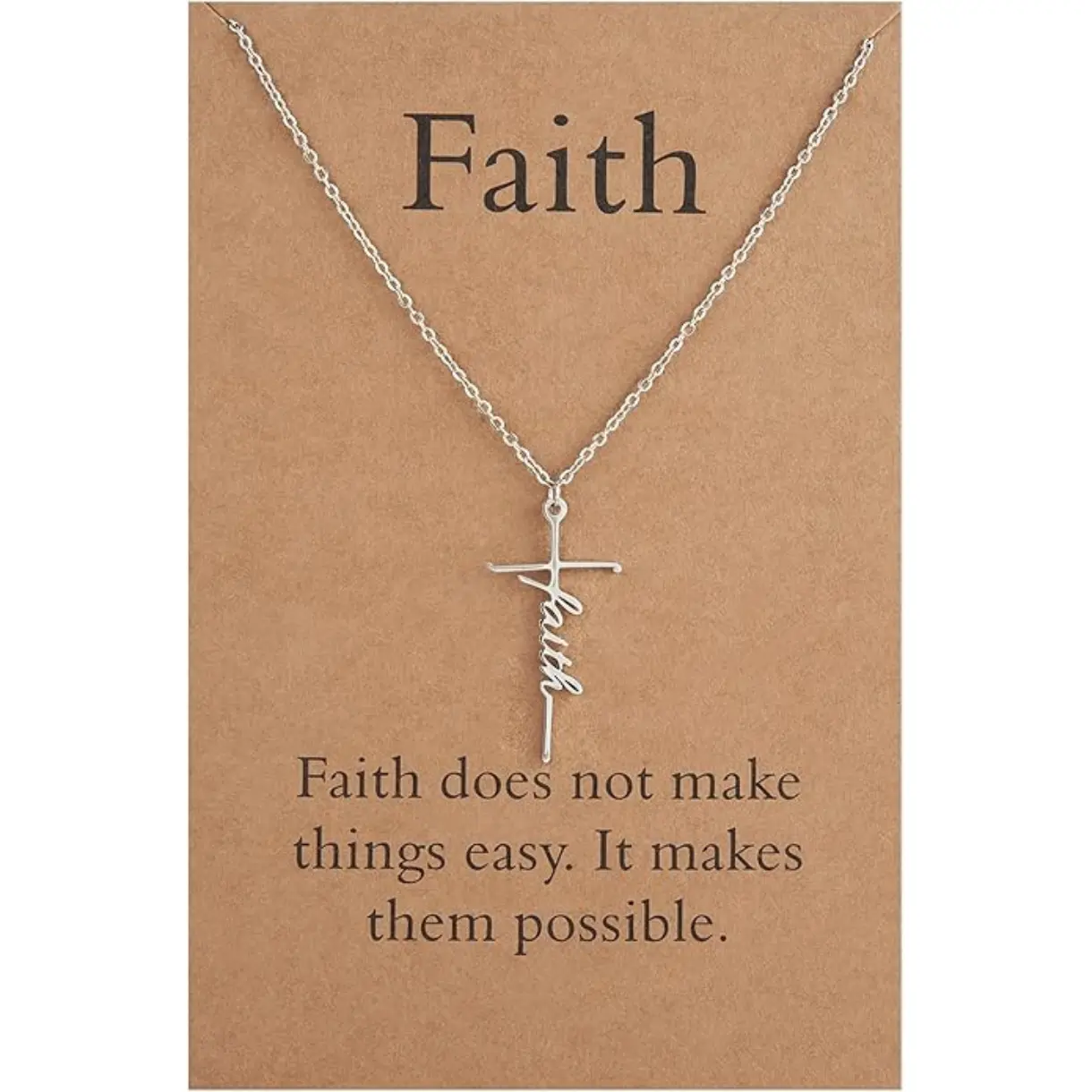 Faith Cross Pendant Necklace for Women Religious Christian Jewelry Mother's Day Gifts for Women