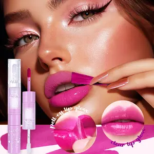 Double Color Change Moisturizing head peel off Lip Gloss lipstick long-lasting waterproof moisturizing hydrating, peel-off lip liner lip gloss Holiday party gift, Cosmetic