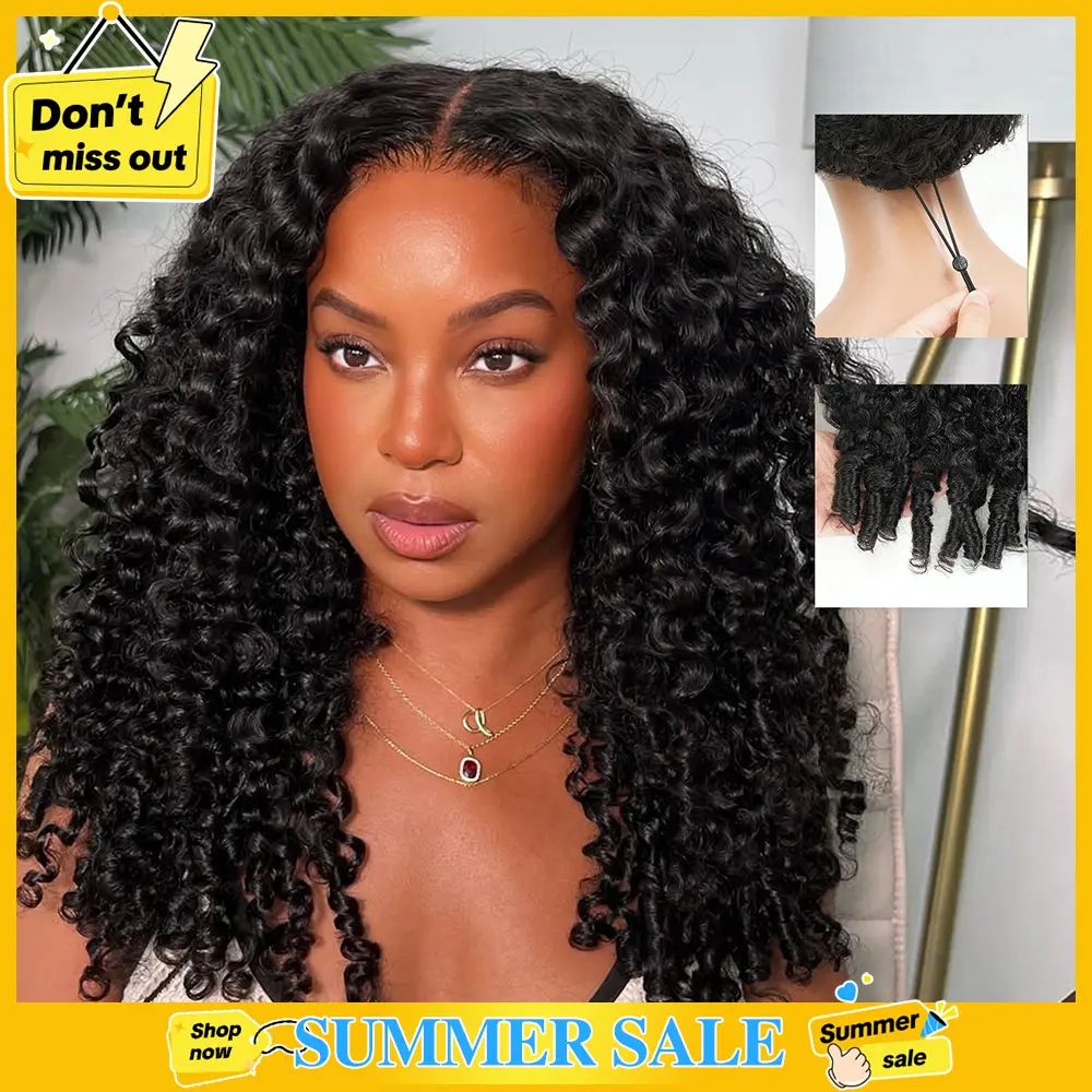Tahikie Burmese Curly 7x6 HD Lace Pre Plucked Glueless 99J Burgundy Deep/Kinky Curly / Deep Wave / Body Wave / Water Wave Human Hair Wigs Upgrade With Drawstring Cap One-Step Invisible Hairline For Women #tiktokshopmemorialday#tiktokshopsummersale