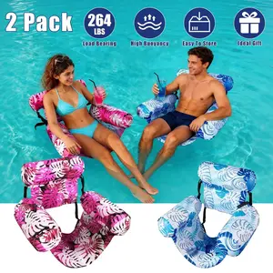 2 Pack Portable Heavy Duty Inflatable Swimming Pool Floats with Air Pump for Adult Inflatable Hammocks Floating Lounge Chairs for Party Summer Water Beach Lake Fun Backyard Outdoor Beach Party Water Park,summervibes