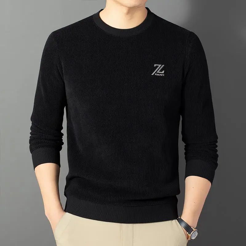 Men's Thick and Plush Polyester Jacquard Hoodie - High Neck Mock Neck Long Sleeve Pullover with Striped Pattern, Unique Graphic Letter Print, Elastane Casual Fall Winter Streetwear Tops