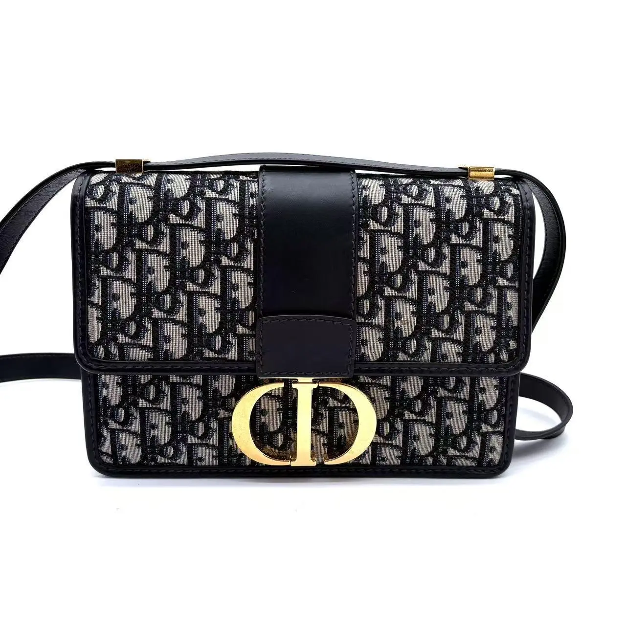 Pre-owned Dior canvas Crossbody Bags 30 Montaigne East West Bag with Chain